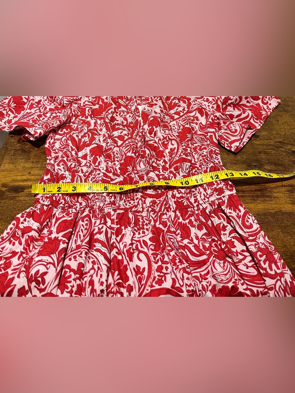 Anthropologie The Somerset Mini in Red White Floral Vine Dress - Picture 8 of 8
